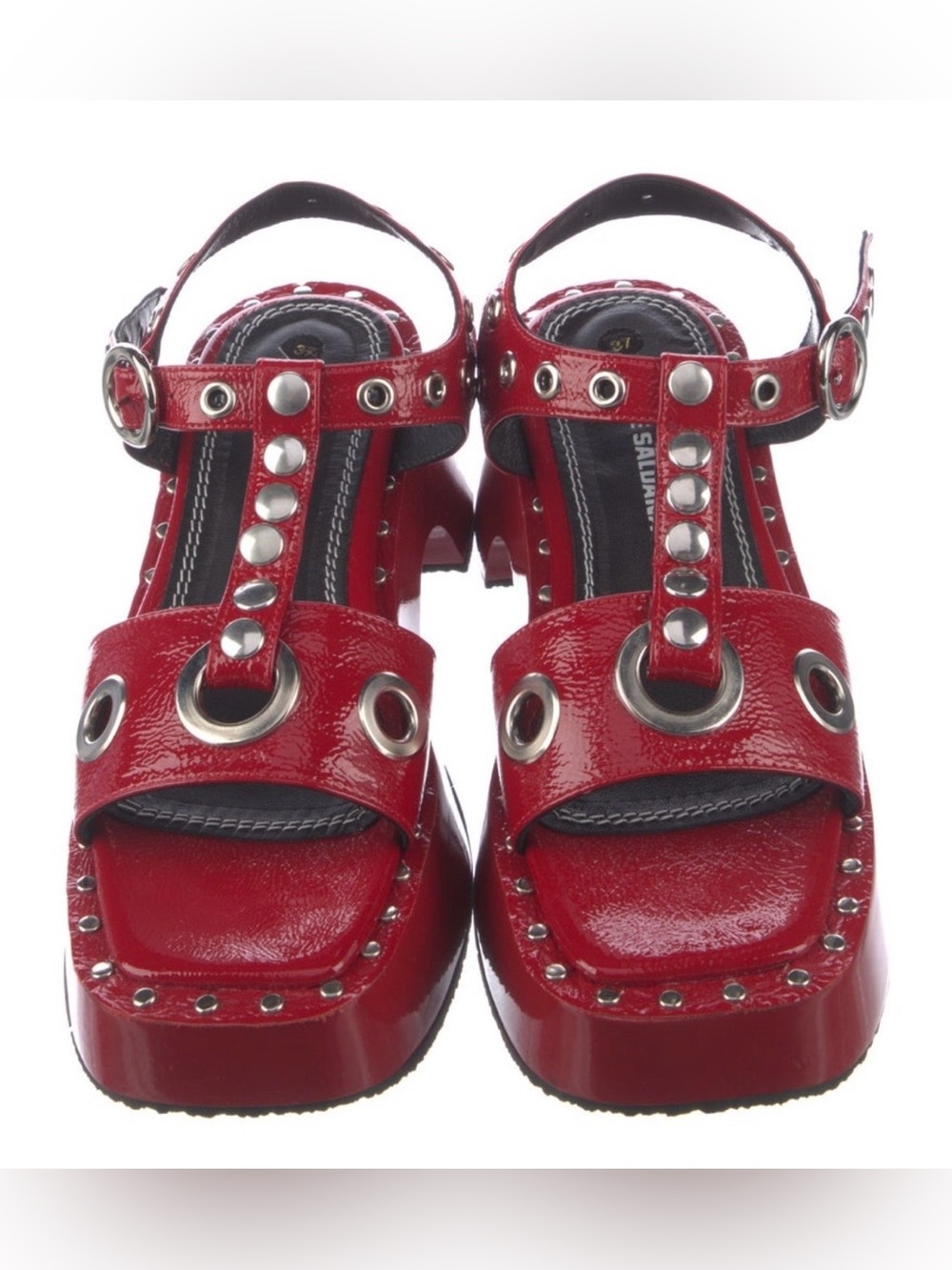 Nicole Saldana Patent Leather Gladiator Sandals - Picture 5 of 7